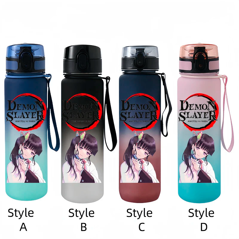 Demon Slayer Tanjirou Water Cup Drinking Outdoor 650ml Nezuko Water Bottle Children Portable Plastic Cartoon Large Capacity
