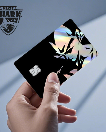 Magic Shark Goku Vegeta Cool Shinny Holographic Laser Credit Debit Card Sticker Film Front Skin Cover
