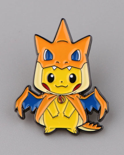 4 pcs Creative Brooch Set Cute Game Console Pikachu Togepi Charmander Enamel Pin Wallet Backpack Clothing Jewelry