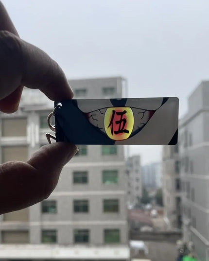 Demon Slayer Acrylic Pupil Translucency Card Key Chains Pendants Anime Twelve Kizuki Keychains Backpack Decorative Key Charm
