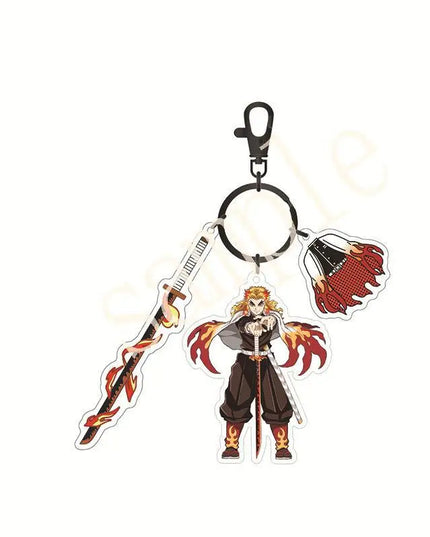 Hot Anime Demon Slayer Keychain Kamado Tanjirou Tomioka Giyuu Rengoku Kyoujurou Cosplay Acrylic Key Chains Fans Gift