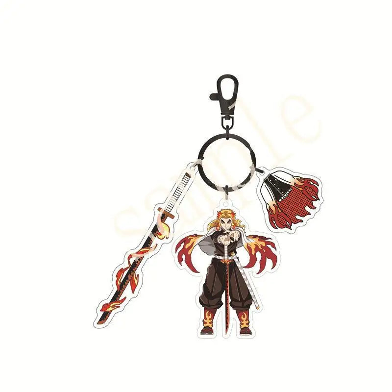 Hot Anime Demon Slayer Keychain Kamado Tanjirou Tomioka Giyuu Rengoku Kyoujurou Cosplay Acrylic Key Chains Fans Gift