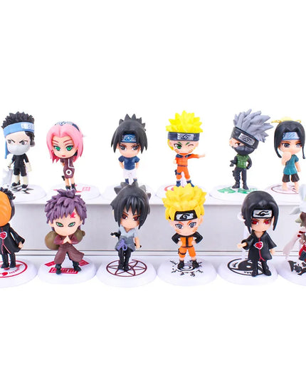 6 Pcs/Lot NARUTO Sasuke Gaara Uchiha Madara Figure 7-8cm 2 Style Personality Base Mini Figurines