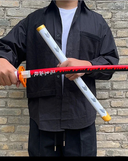 104cm Demon Slayer Katana Swords Tanjirou Zenitsu Katana Fake Sword Killer Devils Real Size Japanese Anime Cosplay Prop Toy Gift