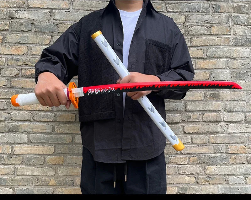 104cm Demon Slayer Katana Swords Tanjirou Zenitsu Katana Fake Sword Killer Devils Real Size Japanese Anime Cosplay Prop Toy Gift
