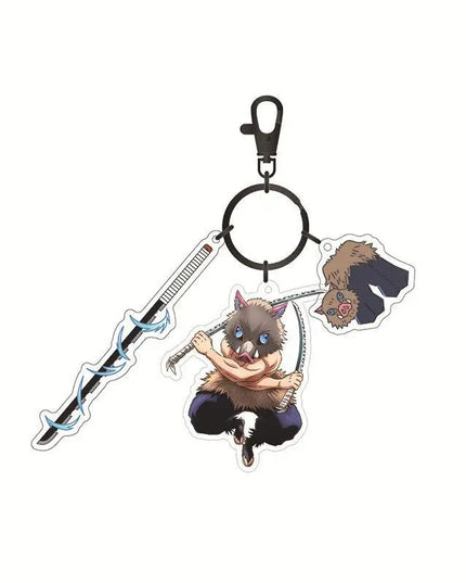 Hot Anime Demon Slayer Keychain Kamado Tanjirou Tomioka Giyuu Rengoku Kyoujurou Cosplay Acrylic Key Chains Fans Gift