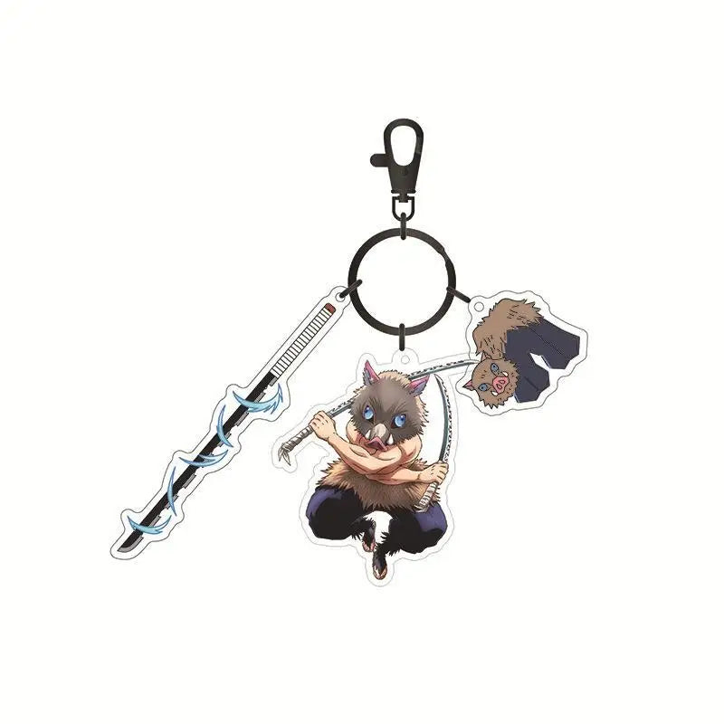 Hot Anime Demon Slayer Keychain Kamado Tanjirou Tomioka Giyuu Rengoku Kyoujurou Cosplay Acrylic Key Chains Fans Gift