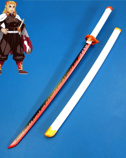 41in/104cm Demon Slayer Katana Anime Ninja Sword Demon Slayer Cosplay Prop Knife Real Size Samurai Sabre Japonesa Katana Sword