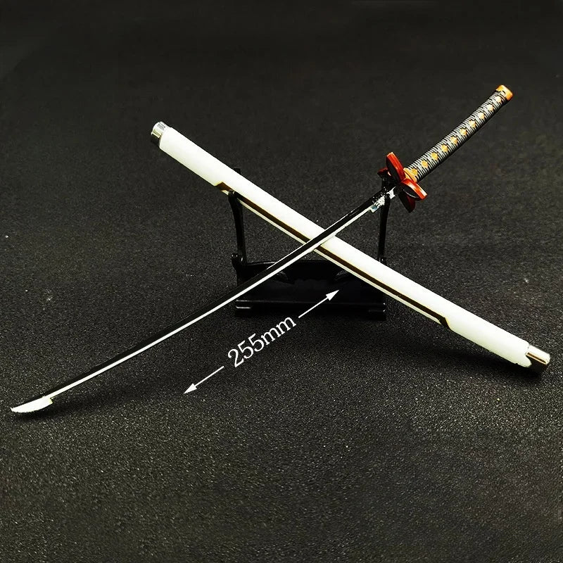 25cm Demon Slayer Katana Swords Kimetsu No Yaiba Samurai Sword Real Size Japanese Katana Anime Cosplay Prop Home Decoration