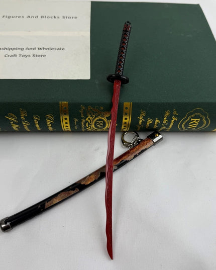 Elden Rivers of Blood Sword Replica Ring 23cm/9.05in Zinc Alloy Model with spring release scabbard, Rust-Proof, Ideal for Fans