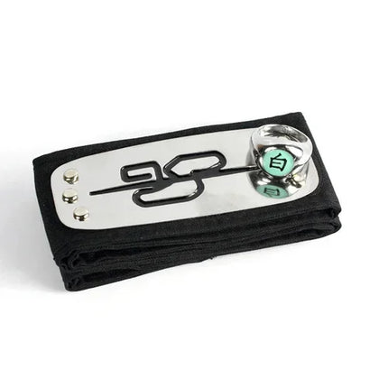 Anime Akatsuki Headband Sasori Uchiha Itachi Ring Sets Cosplay Costumes Props Pain Orochimaru Ninja Accessories