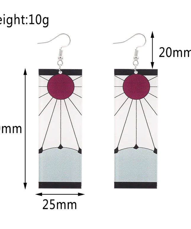 Fashion Anime Demon Slayer Kimetsu no Yaiba Blade of Ghost Earings Acrylic Drop Earrings For Women Men Jewelry Accessories Gift