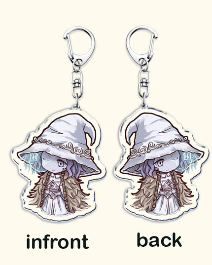 Video Game Dark Souls Keychains for Women Accessories Bag Bloodborne Malenia Melina Keyrings Jewelry Fans Gaming Friends Gift