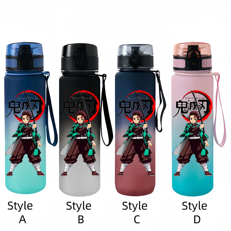 Demon Slayer Tanjirou Water Cup Drinking Outdoor 650ml Nezuko Water Bottle Children Portable Plastic Cartoon Large Capacity