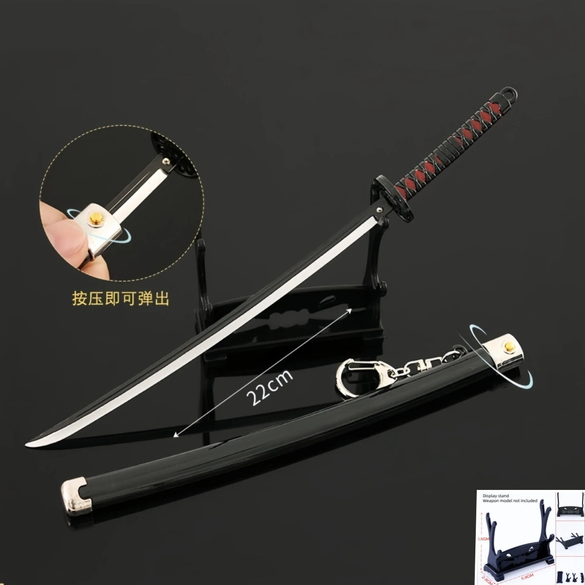 Demon Slayer Peripherals Tanjiro, Agatsuma Zenitsu Katana Full Metal Weapons Bounce Jump Knife Crafts Toy Sword Model Ornaments