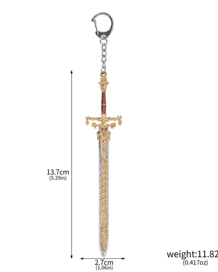14cm Ring Dark Moon Greatswor Eldens Keychain Pendant Sword of Night and Flame Keyring Cosplay Fans Props Men Women Bag Jewelry