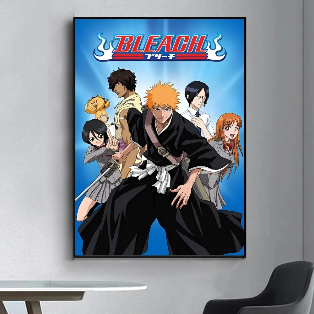 Anime Bleach   Poster Fancy Wall Sticker for Living Room Bar Vintage Decorative Painting Middle
