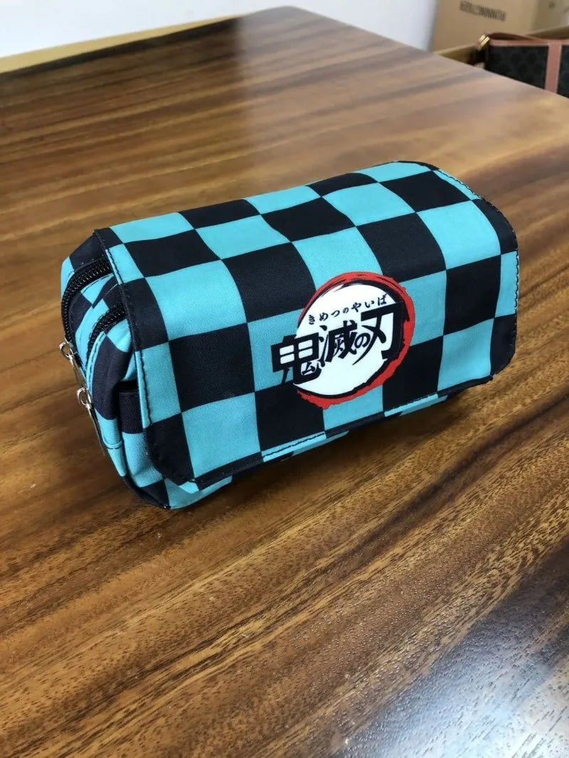 Demon Slayer 3D Anime Pen Bag Student Storage Bag Tanjirou Nezuko Zenitsu Giyuu Cartoon Pen Box Cute Boys Girls Pencil Case