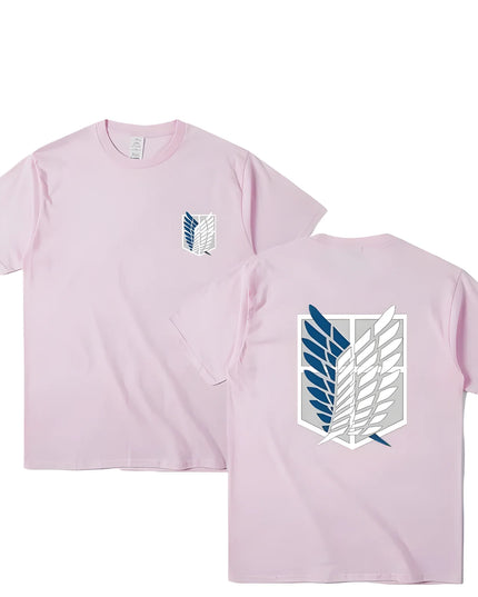 Attack on Titan T-shirt Wings of Freedom Short Sleeve Ackerman Mikasa Eren Jaeger Men Cotton Tops Summer Oversized O-Neck Tee