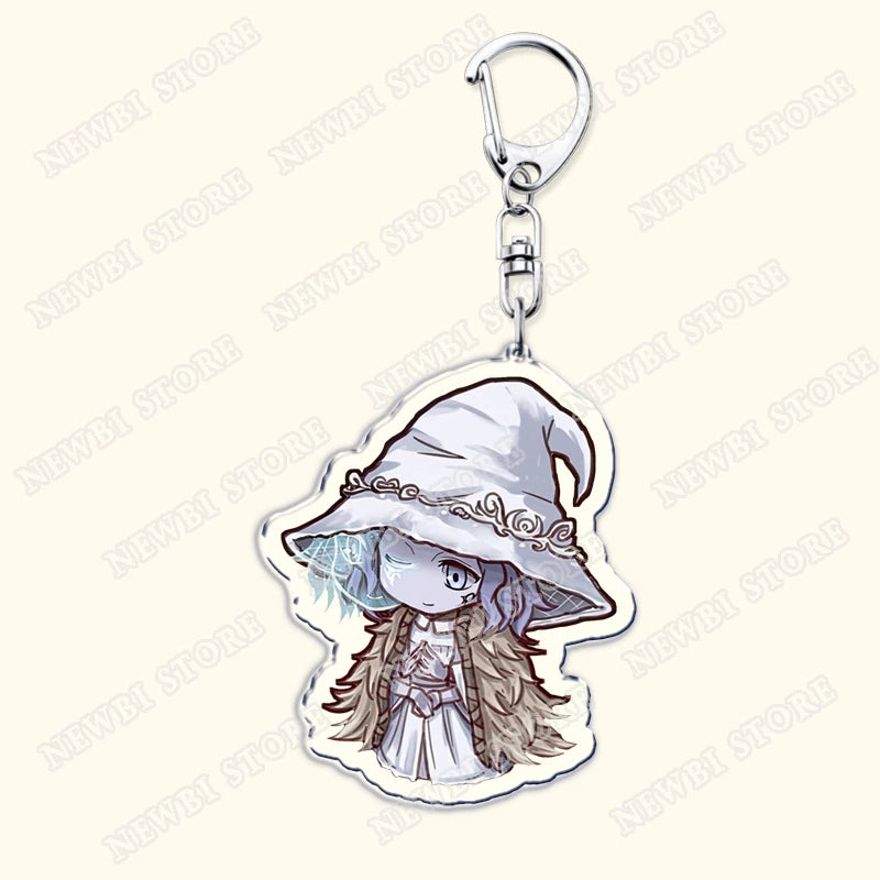 Video Game Dark Souls Keychains for Women Accessories Bag Bloodborne Malenia Melina Keyrings Jewelry Fans Gaming Friends Gift