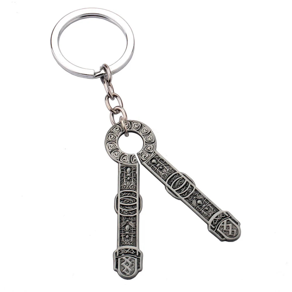 Game Vintage Elden Master Talisman Pendant Keychain for Men Boys Silver Color Metal Key Ring Fans Car Bag Decor Jewelry Gift