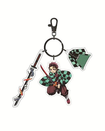 Hot Anime Demon Slayer Keychain Kamado Tanjirou Tomioka Giyuu Rengoku Kyoujurou Cosplay Acrylic Key Chains Fans Gift