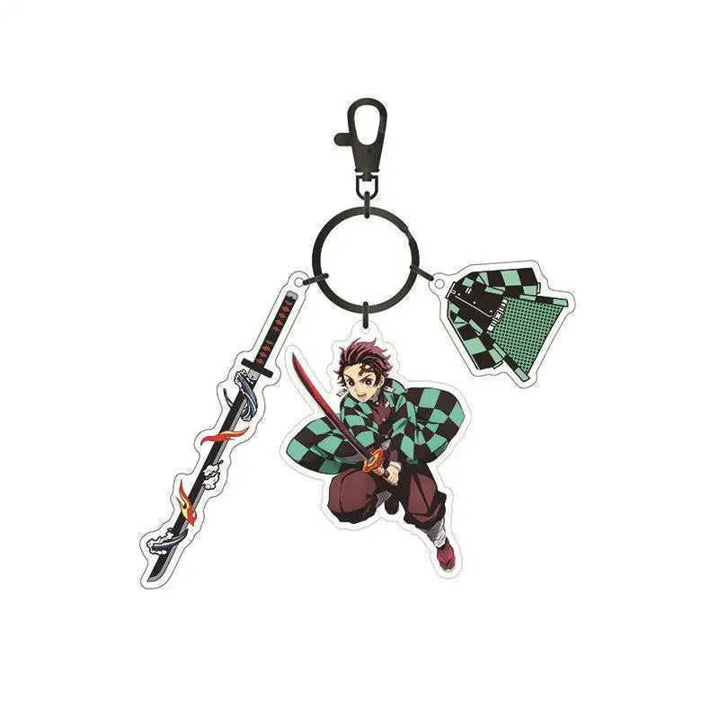 Hot Anime Demon Slayer Keychain Kamado Tanjirou Tomioka Giyuu Rengoku Kyoujurou Cosplay Acrylic Key Chains Fans Gift