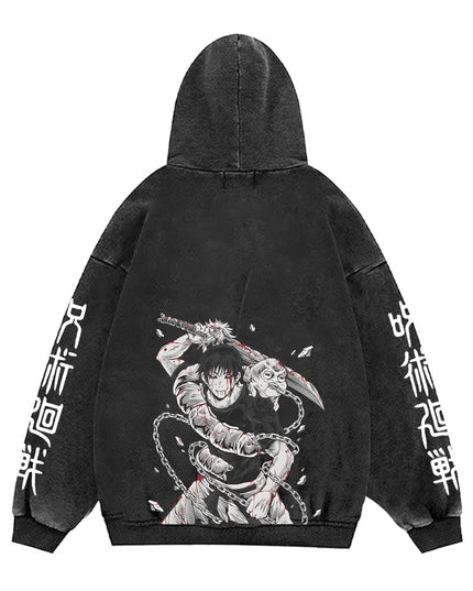 Jujutsu Kaisen Anime Hoodies Men Women 100%Cotton Toji Gothic Manga Sweatshirts Vintage Casual Pullover Fashion Streetwear Daily