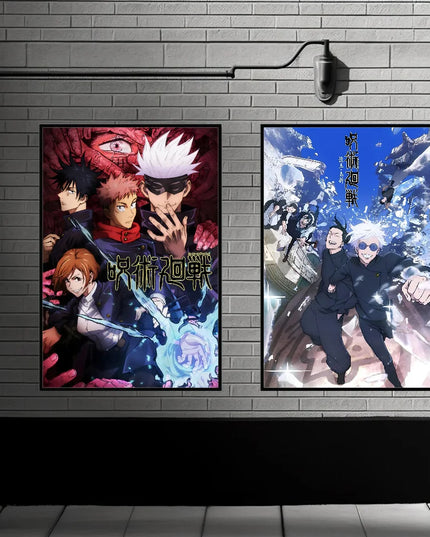 Poster Sticky Wall Art J-Jujutsu K-Kaisen Anime Printing Waterproof Home Living Bed Room Bar Aesthetic Decor