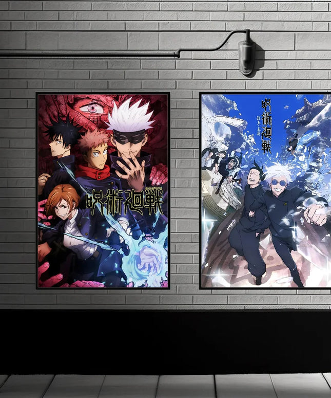 Poster Sticky Wall Art J-Jujutsu K-Kaisen Anime Printing Waterproof Home Living Bed Room Bar Aesthetic Decor