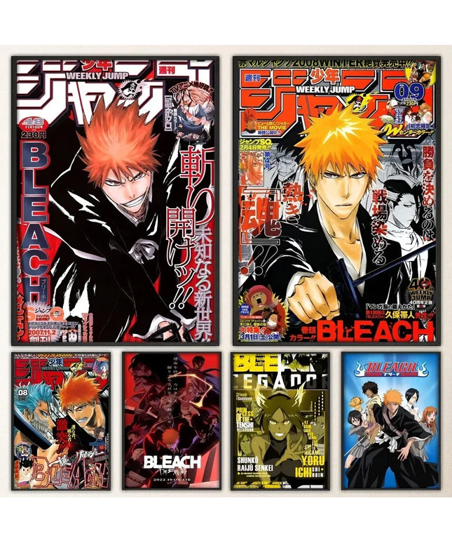 Anime Bleach   Poster Fancy Wall Sticker for Living Room Bar Vintage Decorative Painting Middle