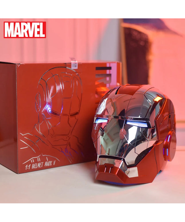 New AutoKing 1:1 Mk5 Iron Man Helmet Cosplay Voice Control Eyes with Light Model Toys for Adult Electric Wearable Christmas Gift