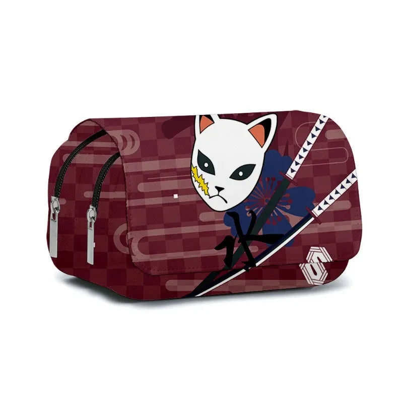 Demon Slayer 3D Anime Pen Bag Student Storage Bag Tanjirou Nezuko Zenitsu Giyuu Cartoon Pen Box Cute Boys Girls Pencil Case