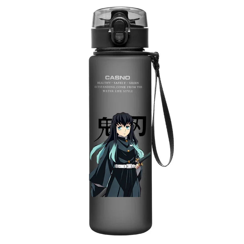 560Ml Demon Slayer Cup Drinking Outdoor Water Bottle Nezuko Tanjirou Children Portable Plastic Large Capacity Cup Christmas Gift