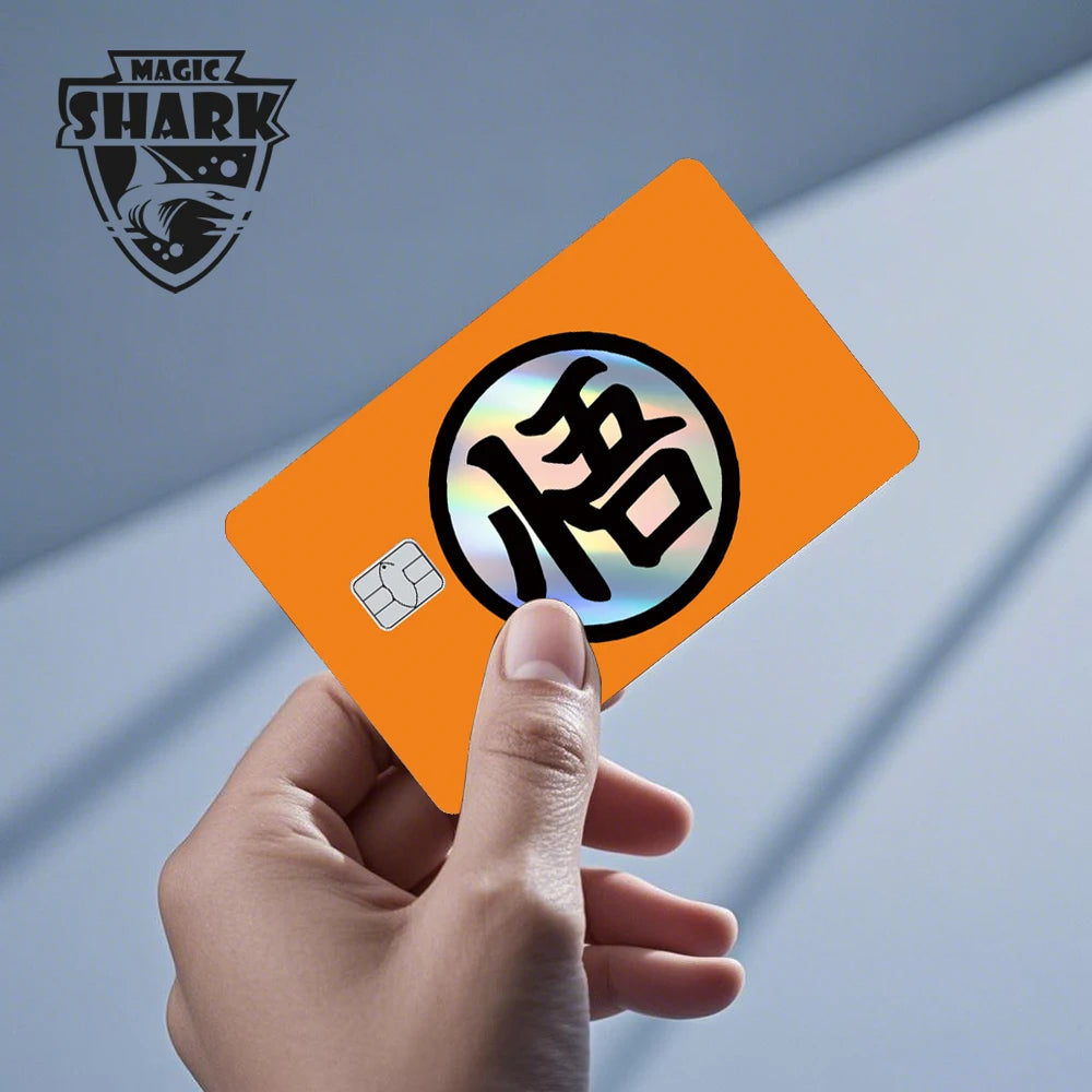 Magic Shark Goku Vegeta Cool Shinny Holographic Laser Credit Debit Card Sticker Film Front Skin Cover