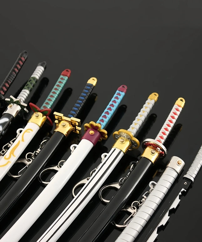 Demon Slayer Peripherals Tanjiro, Agatsuma Zenitsu Katana Full Metal Weapons Bounce Jump Knife Crafts Toy Sword Model Ornaments