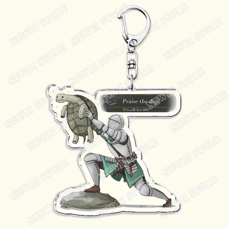 Video Game Dark Souls Keychains for Women Accessories Bag Bloodborne Malenia Melina Keyrings Jewelry Fans Gaming Friends Gift