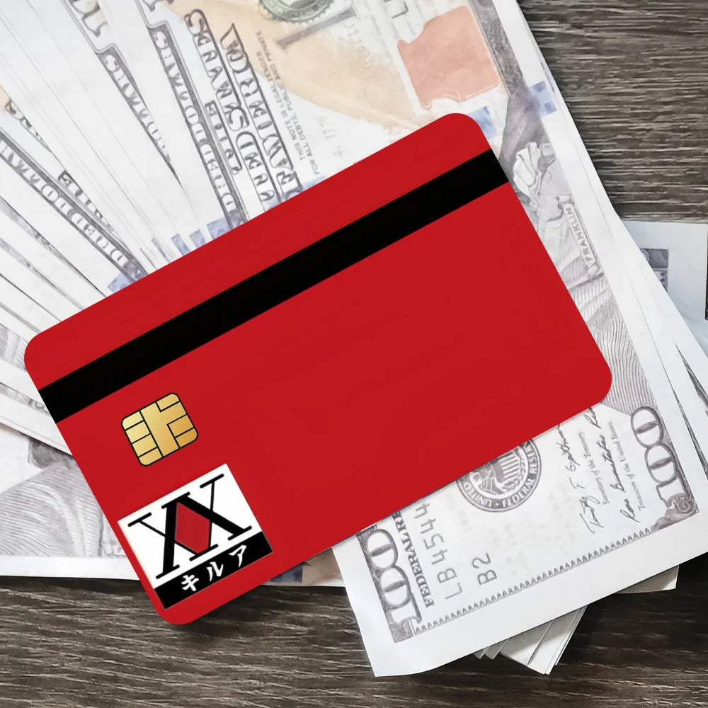 HUNTER Film Skin Cover Credit Card Stickers 4PCS Debit Front Anime H-HUNTER x Decoration Bank Bus Pass Waterproof
