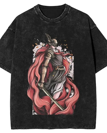 Women Men Malenia Blade of Miquella Washed T Shirt Summer Maidenless Tarnished Classic Simple Harajuku T Shirt New Arrival