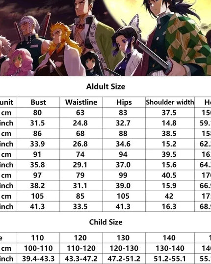 New Demon Slayer Cosplay Tanjiro Nezuko Cosplay Kids Shinobu Costume Japanese Anime Cartoon Halloween Costume Christmas Gifts