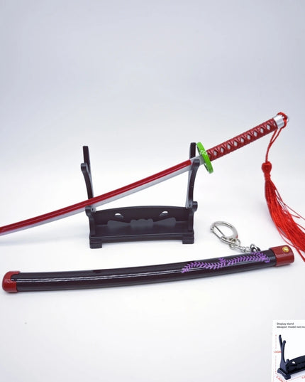 Demon Slayer Peripherals Tanjiro, Agatsuma Zenitsu Katana Full Metal Weapons Bounce Jump Knife Crafts Toy Sword Model Ornaments