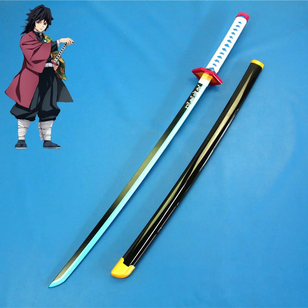 41in/104cm Demon Slayer Katana Anime Ninja Sword Demon Slayer Cosplay Prop Knife Real Size Samurai Sabre Japonesa Katana Sword