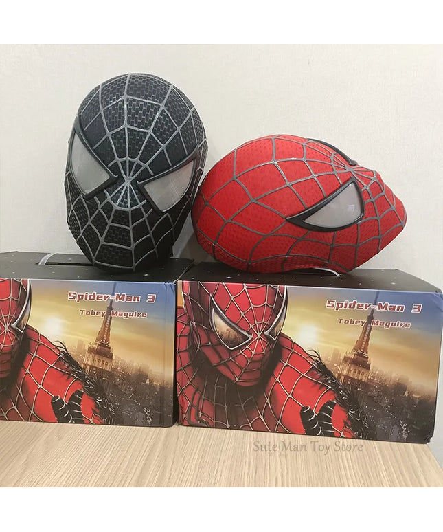 Spiderman Marvel 1/1 3D Spider-Man Tobey Mask Halloween Cosplay Faceshell Detachable Lenses Costumes Superhero Collection Models