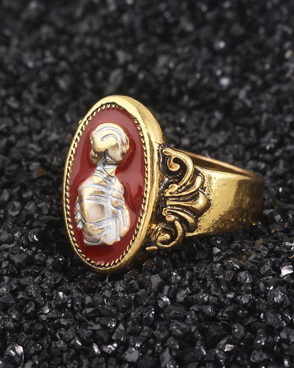 Game Dark Souls Ring Black Red Sapphire Vintage Style Ring Adjustable Metal Rings For Women Men Cosplay Jewelry Accessories Gift