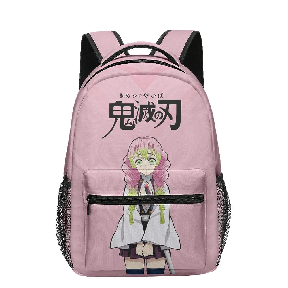 Anime Demon Slayer Tanjiro Nezuko 3D Printed Backpack for College Students Large School Bag 15 Inch Laptop Bag Middle School