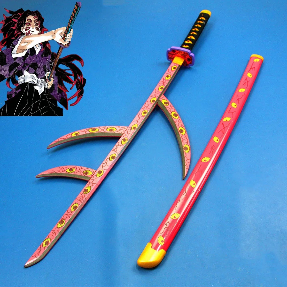 41in/104cm Demon Slayer Katana Anime Ninja Sword Demon Slayer Cosplay Prop Knife Real Size Samurai Sabre Japonesa Katana Sword