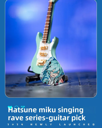 3PCS Hatsune Miku Multicolor Guitar Picks Acrylic Guitar Picks for Acoustic Electric Guitars Bass or Ukulele Guitar Accessories