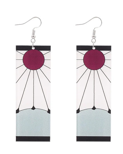 Fashion Anime Demon Slayer Kimetsu no Yaiba Blade of Ghost Earings Acrylic Drop Earrings For Women Men Jewelry Accessories Gift