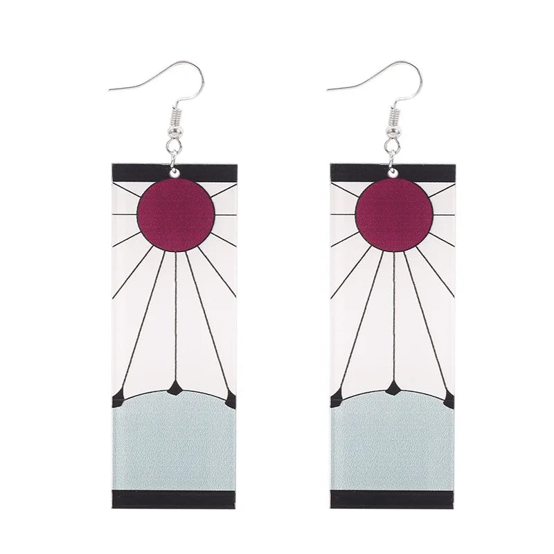 Fashion Anime Demon Slayer Kimetsu no Yaiba Blade of Ghost Earings Acrylic Drop Earrings For Women Men Jewelry Accessories Gift