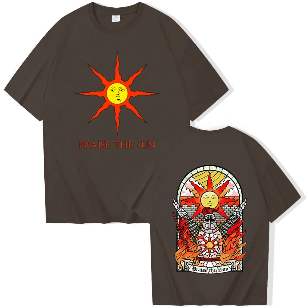 Dark Souls Praise The Sun T-shirt Man Women Harajuku O-neck Summer Casual Shirt